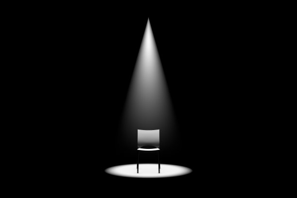 3D聚光灯在椅子库存照片图片下载