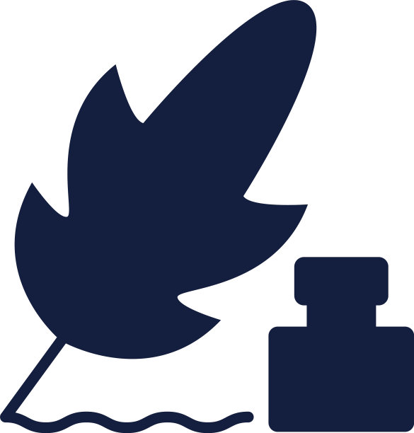 羽毛和墨水瓶剪影风格图片下载