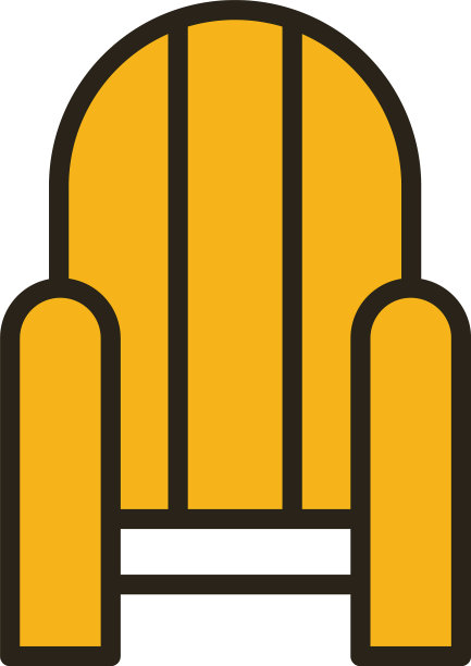 木制的椅子线条和图标填充风格图片下载