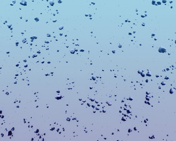 岩石和碎片飞过天空，3d渲染图片下载