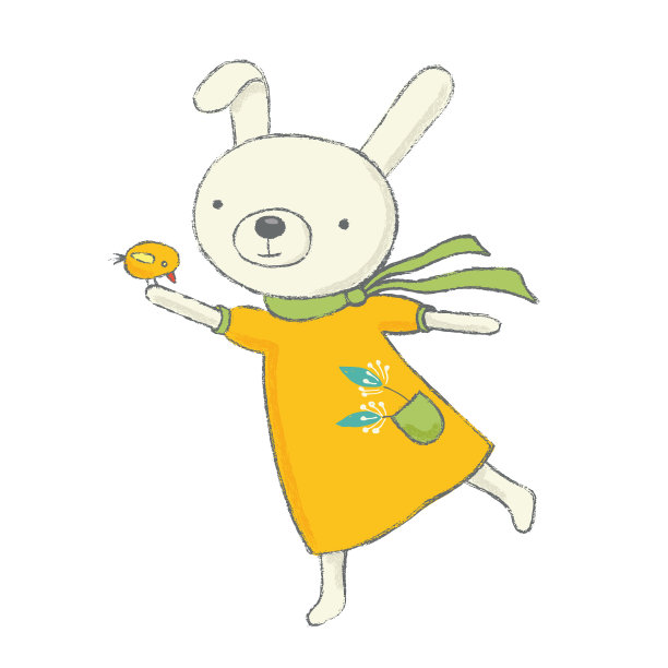 可爱的小兔子和小鸟图片下载