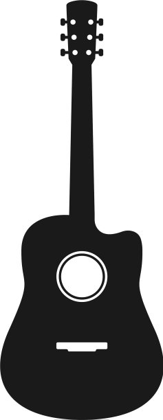 吉他声学简单现代图标设计图片下载