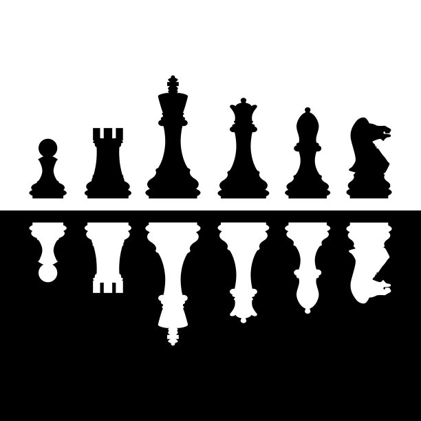 一套棋子。国际象棋是一种古老的智力游戏。图片下载