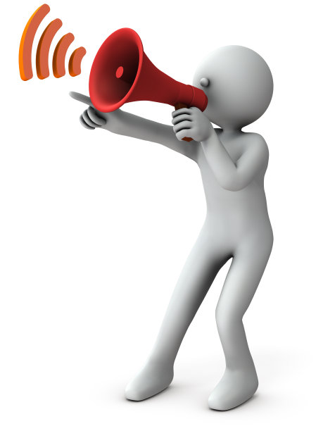 一个用手持麦克风指挥的角色。3 d渲染。白色背景。图片下载