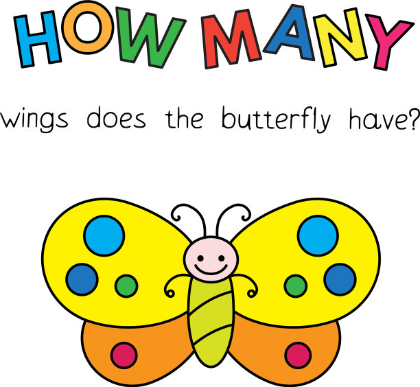 卡通蝴蝶计数游戏的孩子图片下载