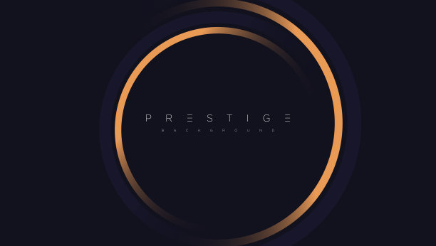 深蓝色的高级极简主义背景与奢华的金色几何元素三角形，圆形等。图片下载