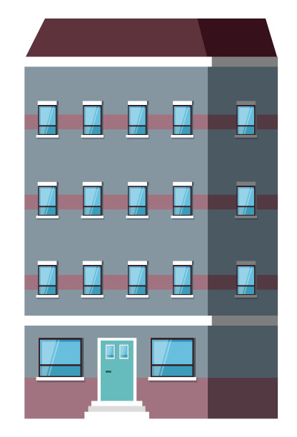 多层建筑的外部，房屋向量图片下载