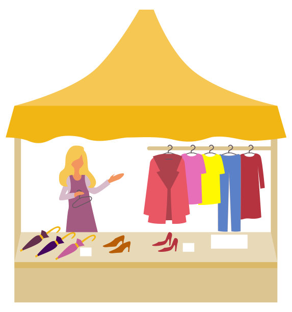 商场购物，服装店店员图片下载