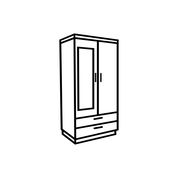 衣橱图标与轮廓风格向量，衣橱图标集合图片下载