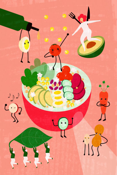 沙拉碗和蔬菜或配料的特点。图片下载