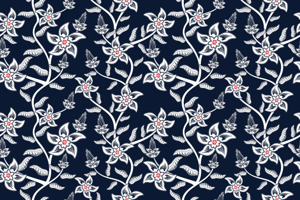 无缝模式与花卉插图矢量图片下载