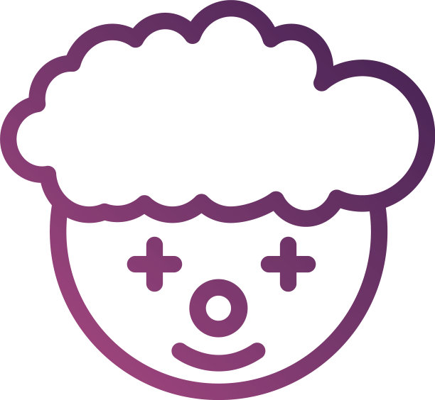 小丑头像脸部线条降级风格图标图片下载