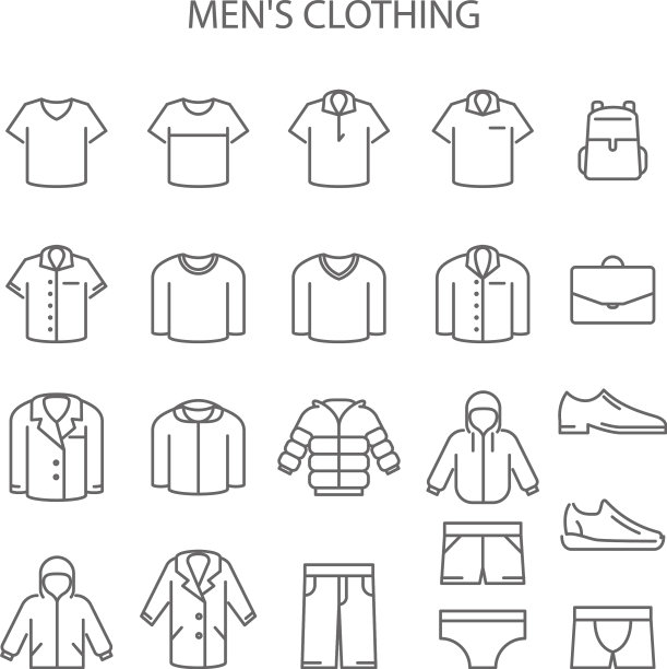 男装服装系列图标-设置服装类型图片下载