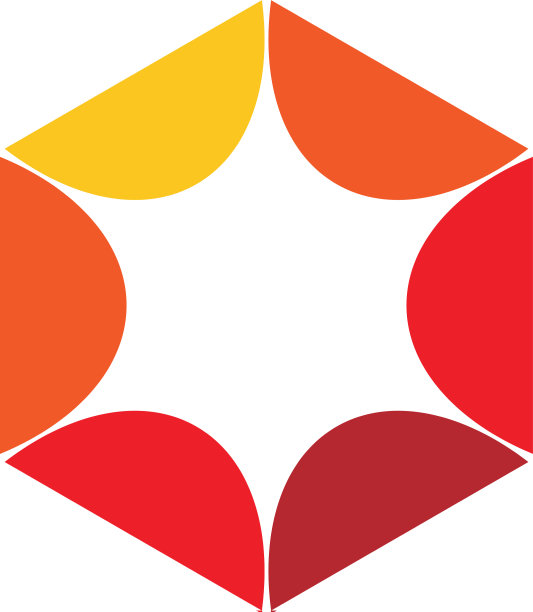 七彩星六角eps标志模板设计图片下载