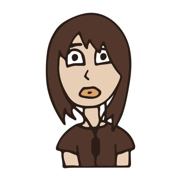 可爱的卡通女孩用耳机听音乐图片下载