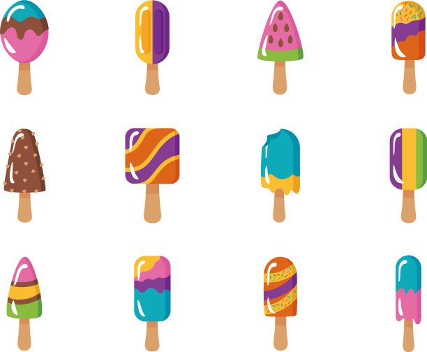 捆绑冰淇淋设置图标图片下载