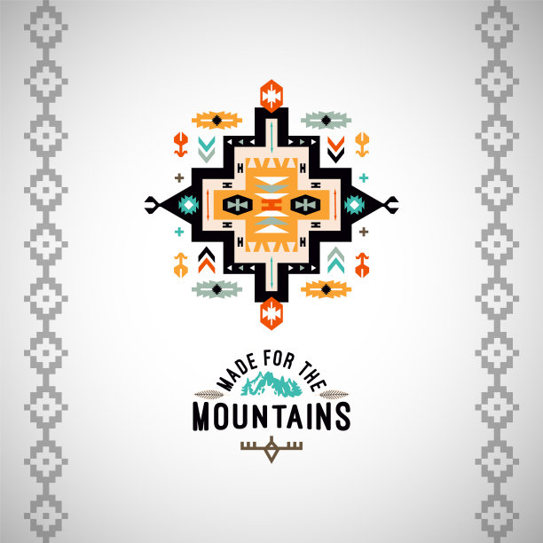 向量色彩丰富的装饰元素对本土民族风格图片下载