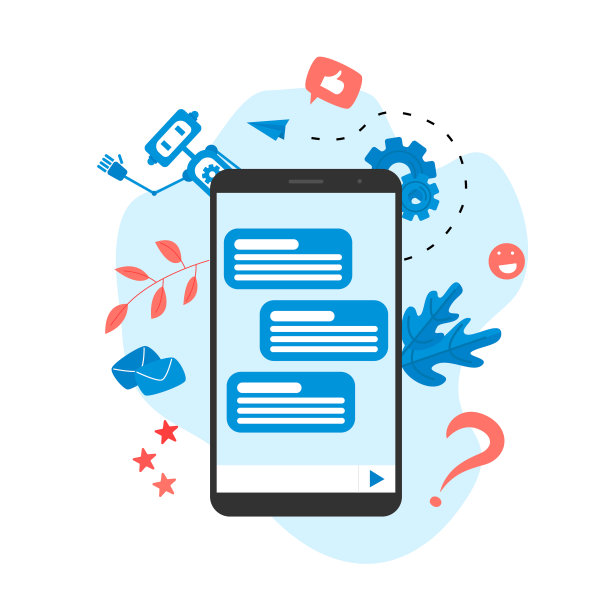 网页模板。聊天机器人业务概念。与chatbot沟通。客户支持中的人工智能图片下载