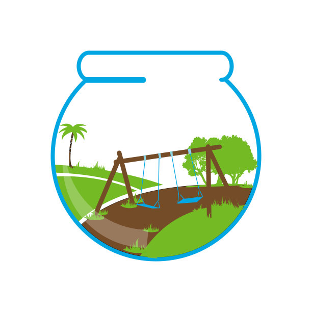 简单的创意水景水族馆标志设计矢量图标图片下载