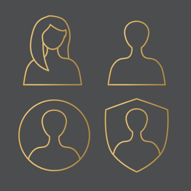 黄金女性头像图标图片下载