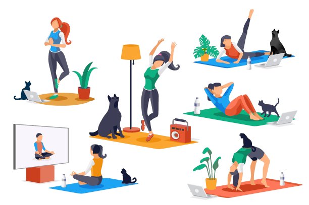 女孩做瑜伽活动瑜伽人物图片下载