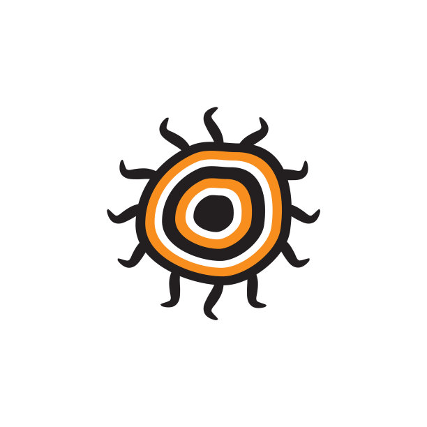 原住民艺术点画图标标志设计图片下载