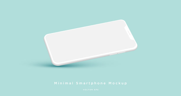 极简主义现代白粘土模拟模板智能手机。图片下载