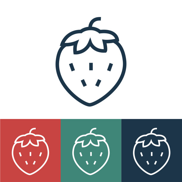 线性矢量图标草莓图片下载