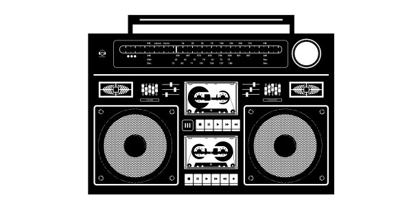详细的黑色和白色贫民窟爆破孤立矢量插图图片下载