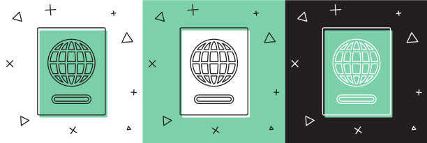 设置护照与生物识别数据图标隔离图片下载