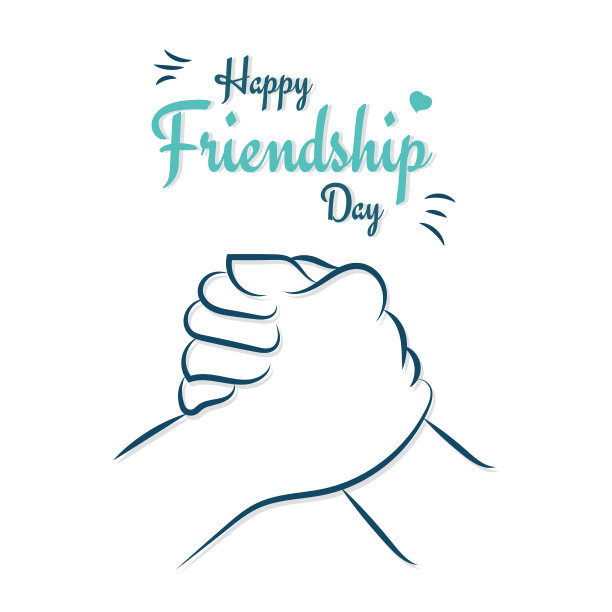友谊日快乐，朋友牵着手，爱情插画海报，矢量图片下载