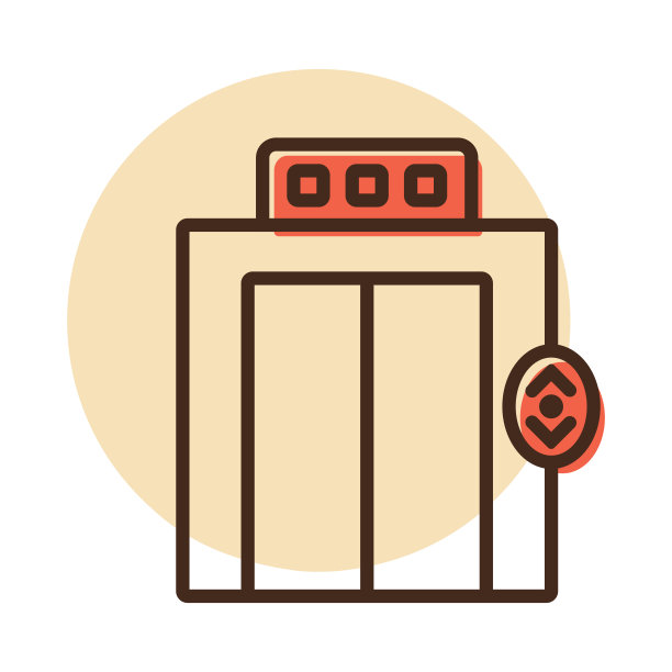 电梯，电梯平面矢量图标图片下载