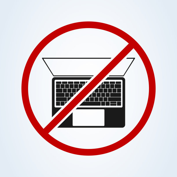 禁止电脑笔记本电脑简单的现代图标图片下载