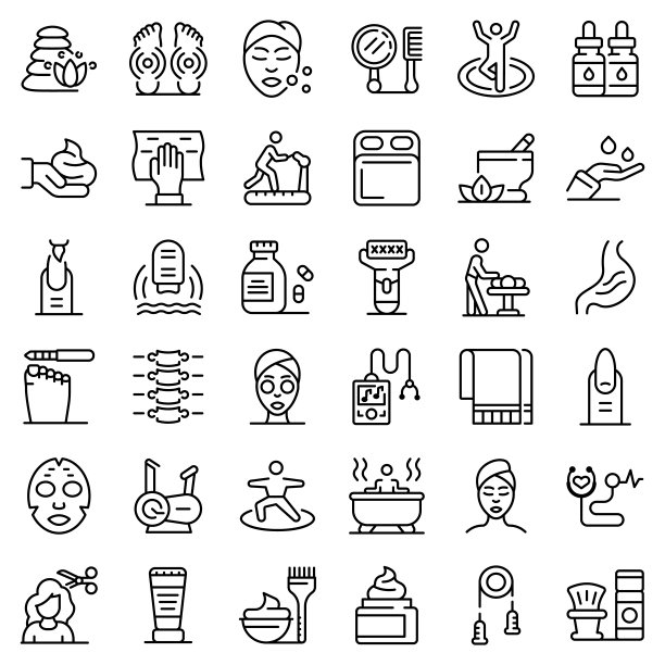 自我护理图标设置，轮廓样式图片下载