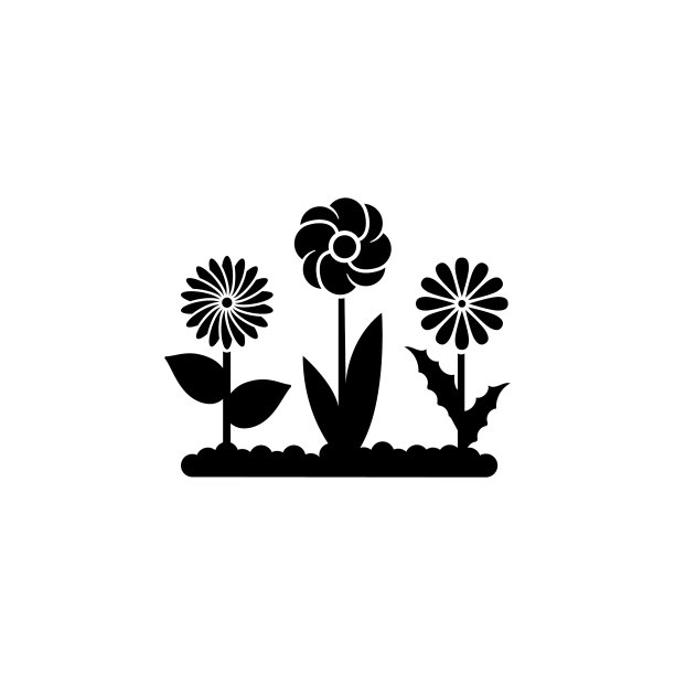 花园里的花开花落，植物平面图标图片下载