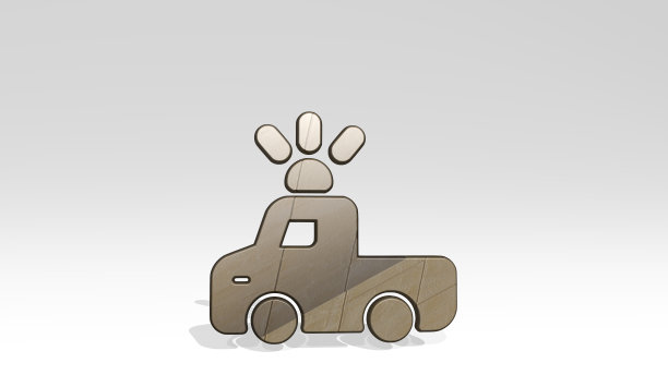 汽车修理旋转光投射阴影与两个灯。金属雕塑的3D插图在一个白色的背景与温和的纹理。汽车和汽车图片下载