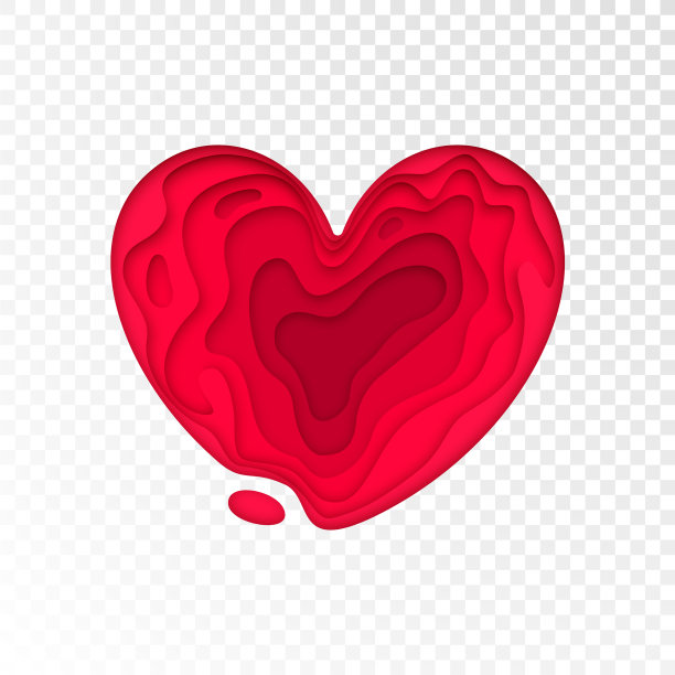 情人节剪纸心送给情人图片下载