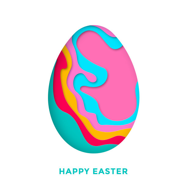 复活节快乐贺卡与复活节颜色图片下载