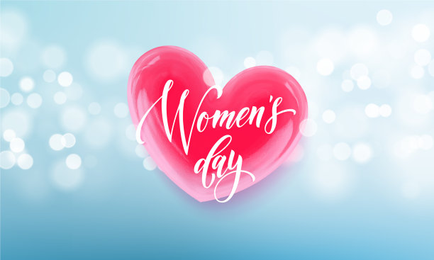 妇女节刻有红心字的气球上图片下载