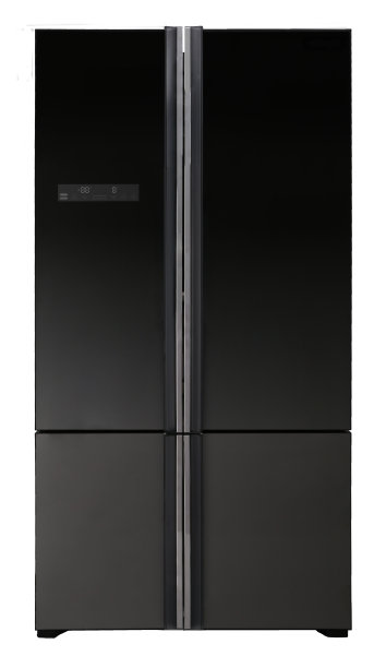 黑色现代豪华冰箱，隔离，工作室拍摄图片下载