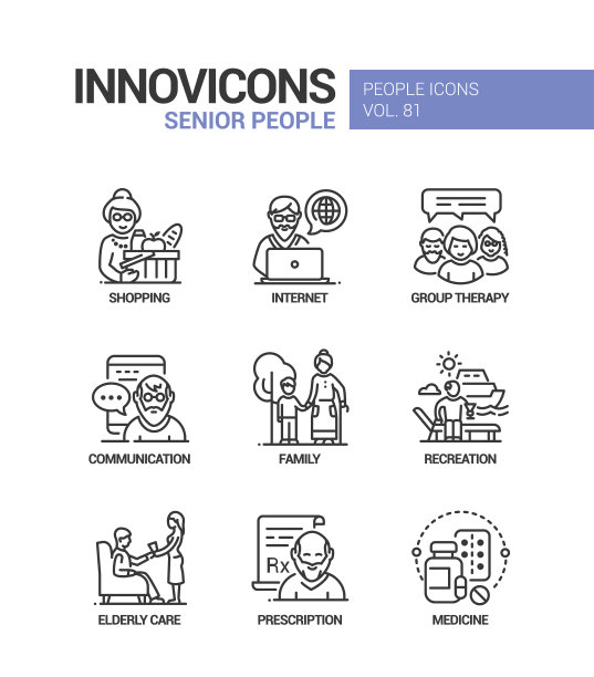 资深人士线设计风格图标集图片下载