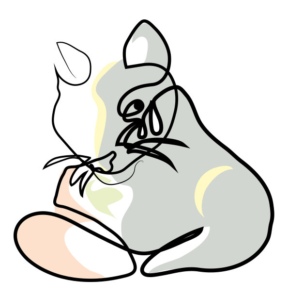 一只被遗弃的猫的连续线条画。图片下载