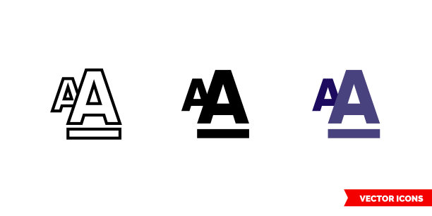 字体样式格式化图标的3种类型。孤立向量符号符号图片下载