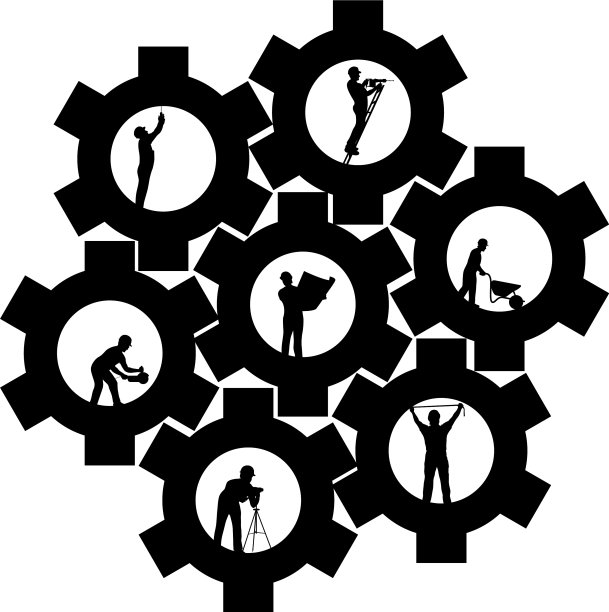建筑商建立齿轮图片下载