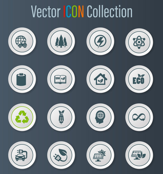 生物燃料行业图标集图片下载