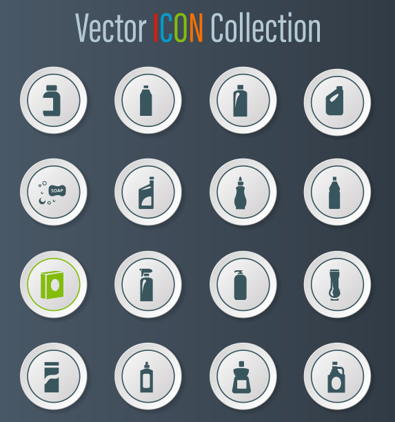 家居化学品图标集图片下载