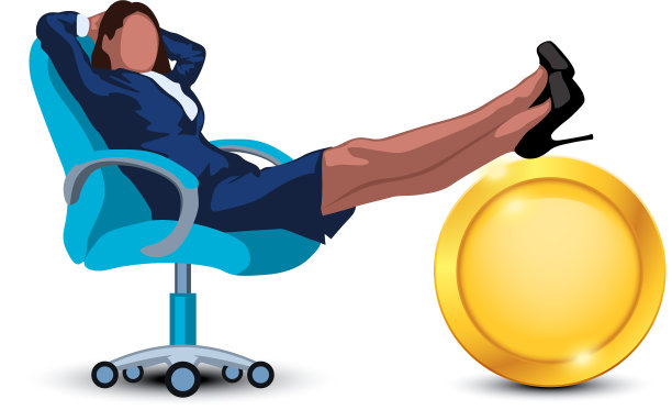 在椅子上放松的女商人图片下载