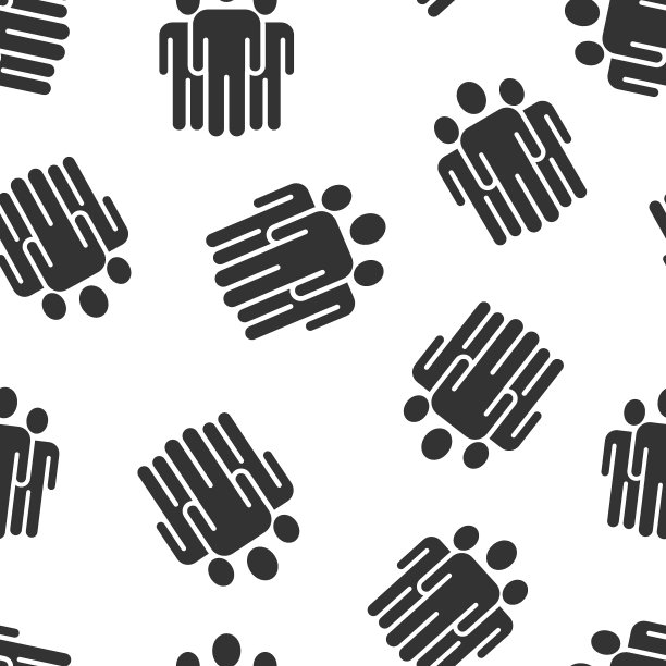 人们交流图标在平面风格。白色背景上的人物矢量插图。伙伴关系无缝模式的业务概念。图片下载