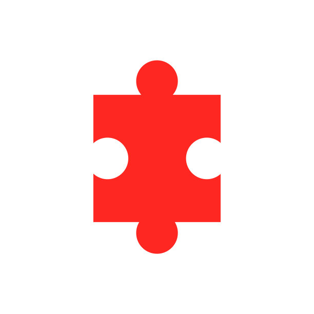 拼图平面，马赛克图标，矢量插图孤立的白色背景图片下载