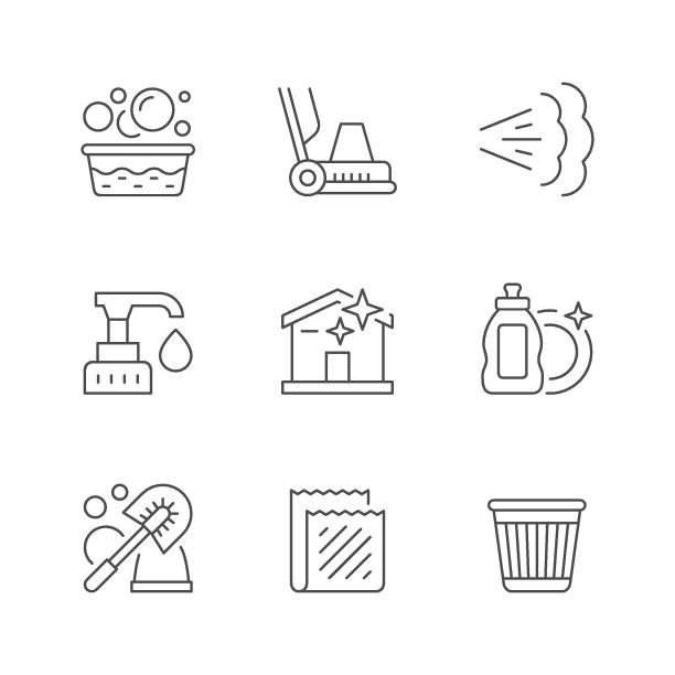 设置清洁的线条图标图片下载